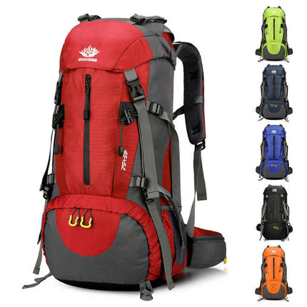 Green High-Capacity Nylon Hiking Backpack - Durable, Multi-Functional Outdoor Travel Pack