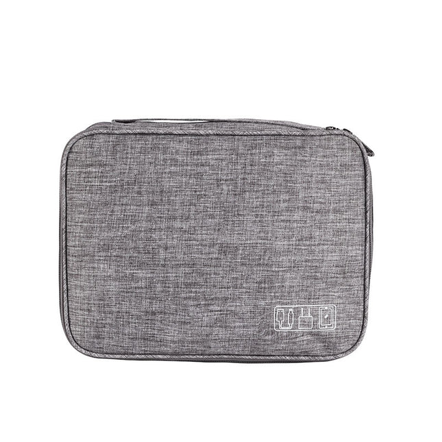 Grey Durable Three-Layer Earphone & Digital Organizer