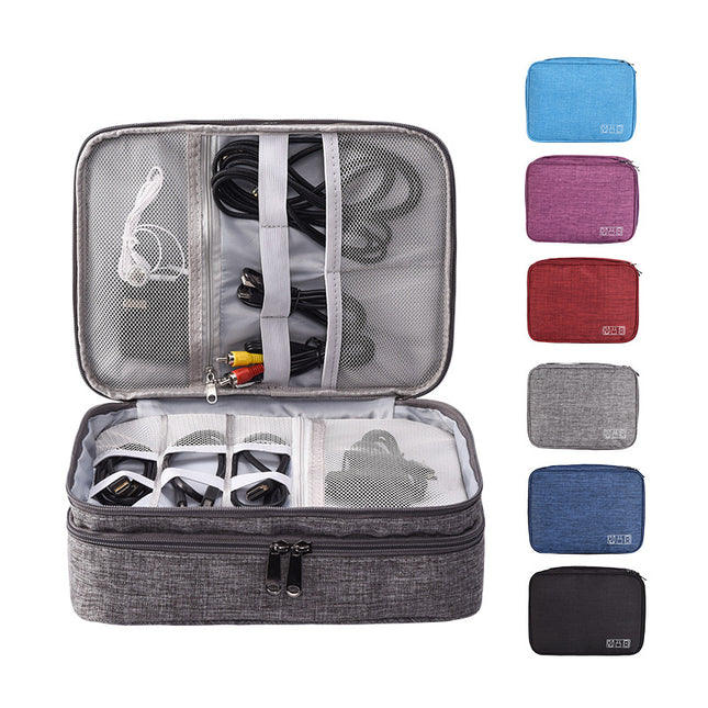 Grey Durable Three-Layer Earphone & Digital Organizer – product detail