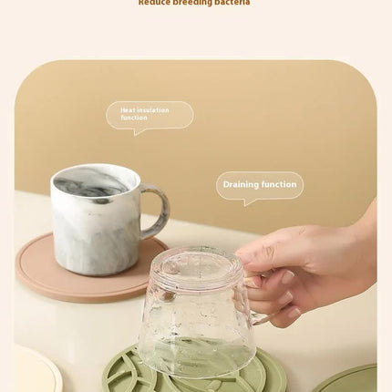 Cream Yellow 3 Pcs Premium Silicone Round Heat-Resistant Pad - 20cm Durable Kitchen Pot Mat with Anti-Slip Design