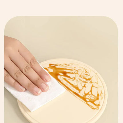 Cream Yellow 3 Pcs Premium Silicone Round Heat-Resistant Pad - 20cm Durable Kitchen Pot Mat with Anti-Slip Design