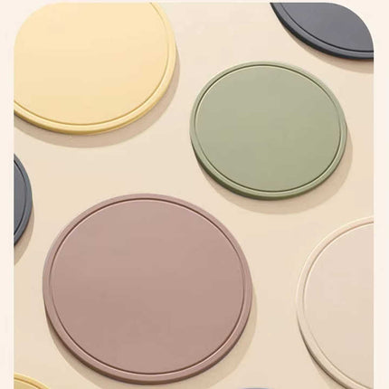 Grey 3 Pcs Premium Silicone Round Heat-Resistant Pad - 20cm Durable Kitchen Pot Mat with Anti-Slip Design