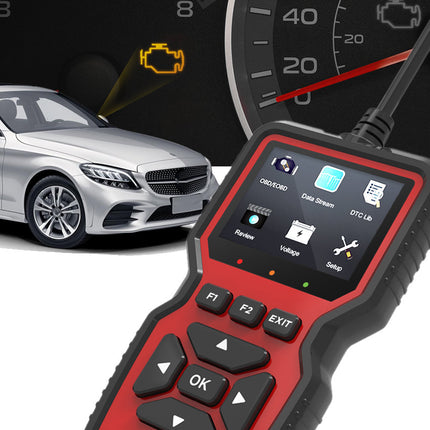 Black and Red OBD2 Scanner Car Diagnostic Tool - Engine Fault Code Reader