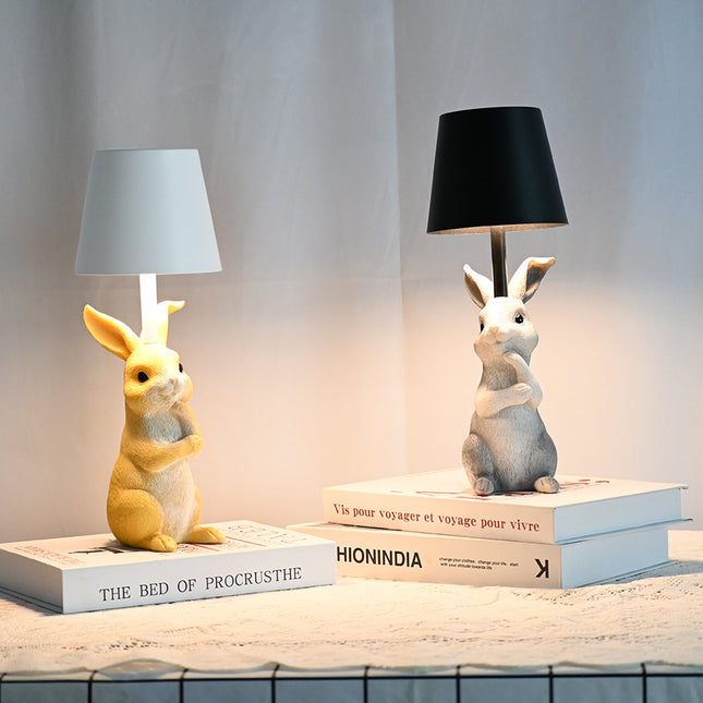 White Bunny White Lampshade Adorable Rabbit Resin Table Lamp – product detail