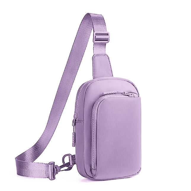 Light Purple Trendy Waterproof Sling Bag