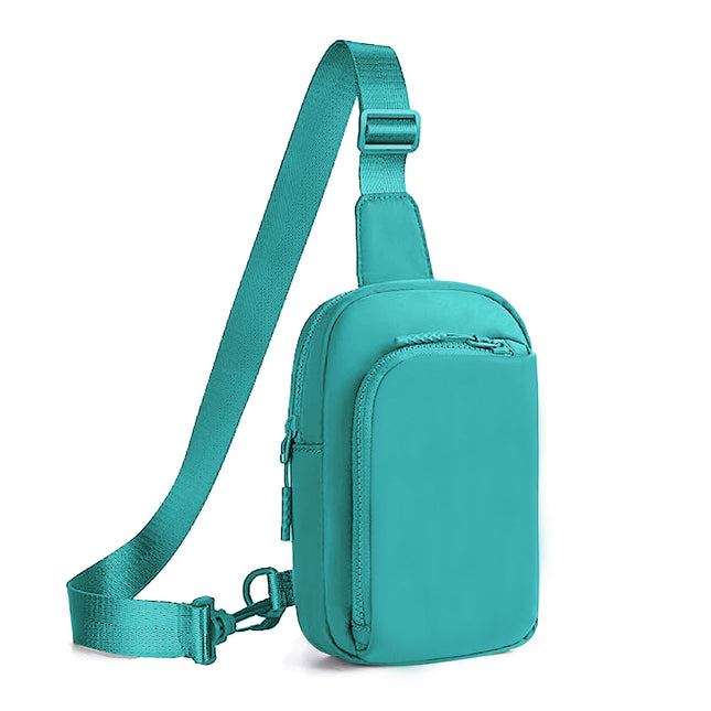 Teal Trendy Waterproof Sling Bag - Lightweight Crossbody Chest Pack