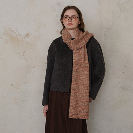 Purple Vintage Wool-Blend Knit Scarf - Warm and Stylish for Men and Women