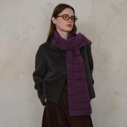 Green Vintage Wool-Blend Knit Scarf - Warm and Stylish for Men and Women