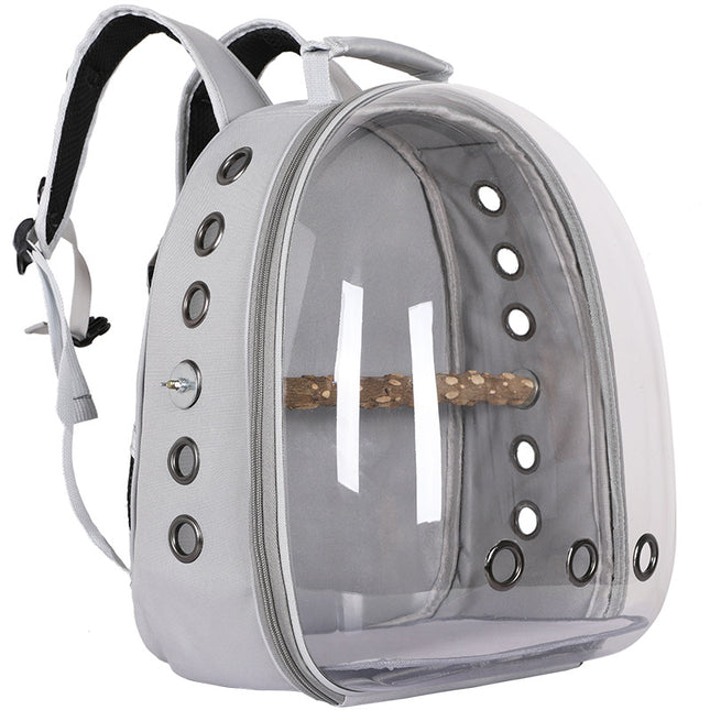 Grey Stylish Transparent PVC Pet Carrier Backpack