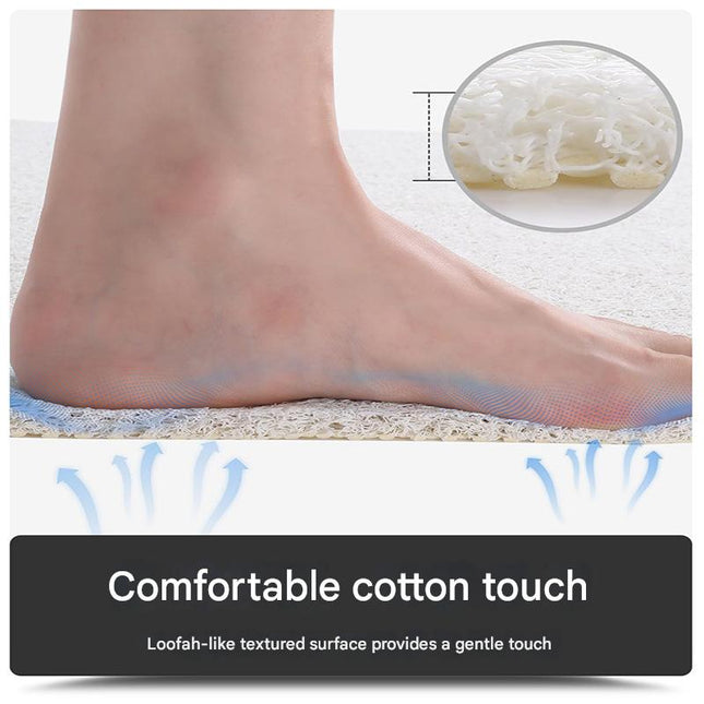 Green Leaves Pattern PVC Non-Slip Bath Mat 50x80cm – product detail