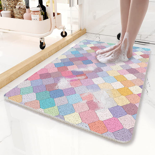 Colorful Scale Pattern PVC Non-Slip Bath Mat 50x80cm
