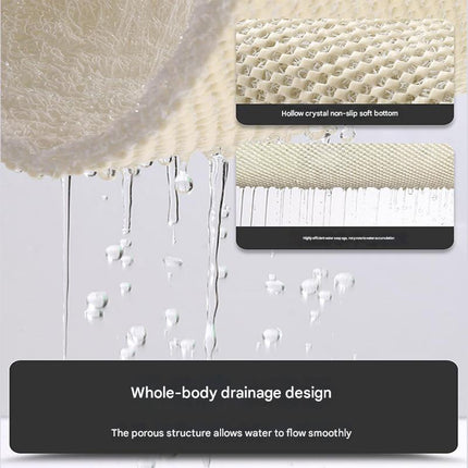 Blue Circular Pattern  PVC Non-Slip Bath Mat 50x80cm - Shower Drain Hole Design, Soft & Quick-Dry Bathroom Rug