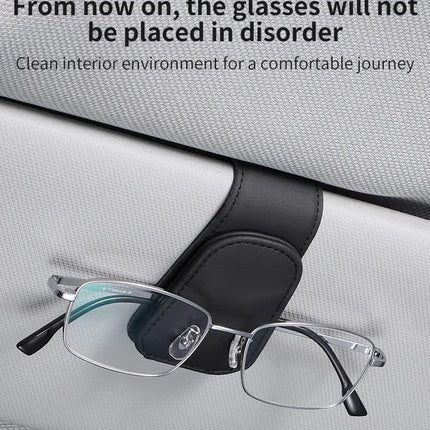 2 Pcs Wine Red PU Leather Car Visor Sunglasses Holder - Multi-Functional Clip for Glasses, Cards & Tickets, 9.5x4.5cm
