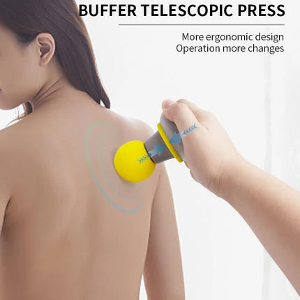 2 Pcs Yellow Mini Massage Gun - 6-Speed Muscle Relaxer, USB Rechargeable, Portable Fascia Massager for Home Use