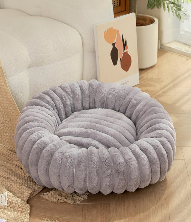 Grey Plush Pet Bed