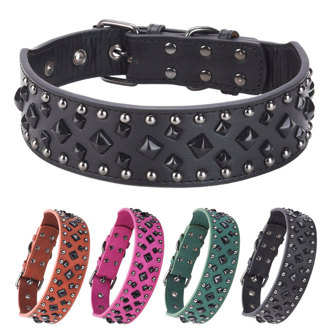 Size S Pink 1 pack Stylish PU Leather Dog Collar with Spikes – product detail
