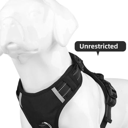 Size L Red Reflective No-Pull Dog Harness - Adjustable & Durable for Large Breeds, Anti-Escape Design