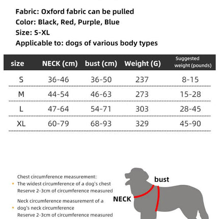 Size L Red Reflective No-Pull Dog Harness - Adjustable & Durable for Large Breeds, Anti-Escape Design
