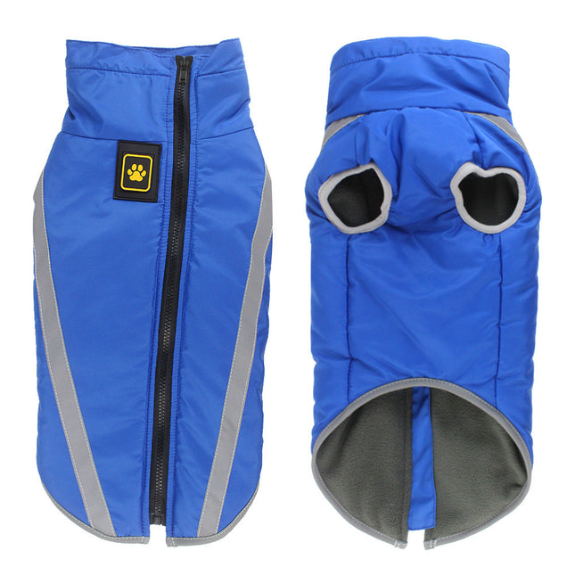 Size 3XL Blue Reflective Winter Dog Jacket