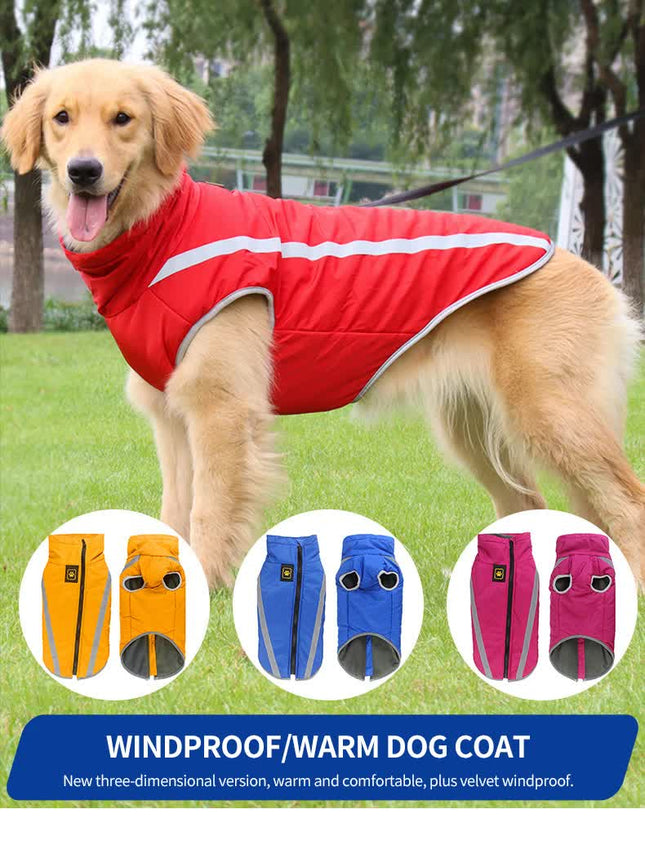 Size 3XL Blue Reflective Winter Dog Jacket – product detail