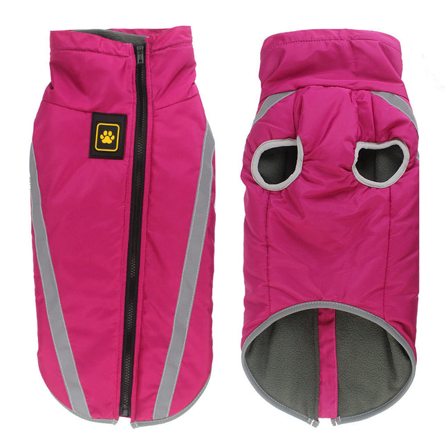 Size 5XL Pink Reflective Winter Dog Jacket