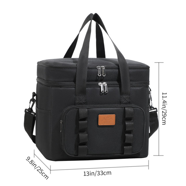 Black 23L Extra Large Insulated Cooler Bag with Double Layers