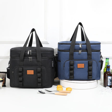 Khaki 23L Extra Large Insulated Cooler Bag with Double Layers - Perfect for Camping, Picnics, and Outdoor Adventures