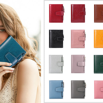 Brown Premium Genuine Leather RFID Blocking Women's Wallet - Lightweight, Multi-Functional, and Stylish
