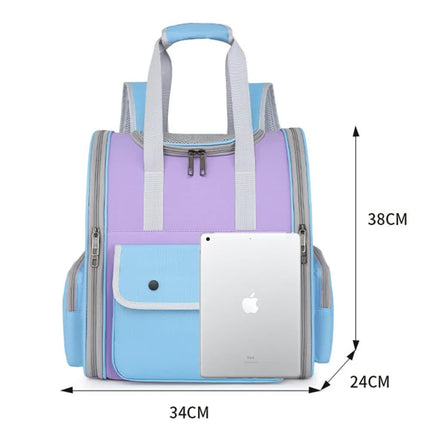Green Portable Pet Carrier Backpack - Spacious, Breathable, and Travel-Friendly for Cats and Small Dogs