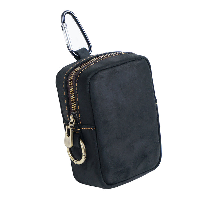 Black Genuine Leather Belt Pouch