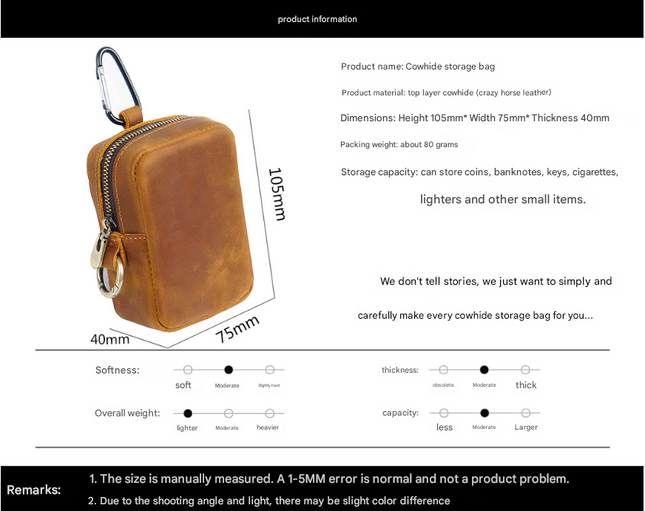 Black Genuine Leather Belt Pouch – product detail