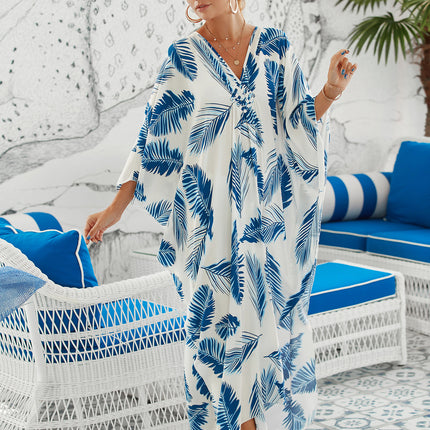 Style 9 Loose Fit Caftan Dress - Resort Style Beach Coverup for Women