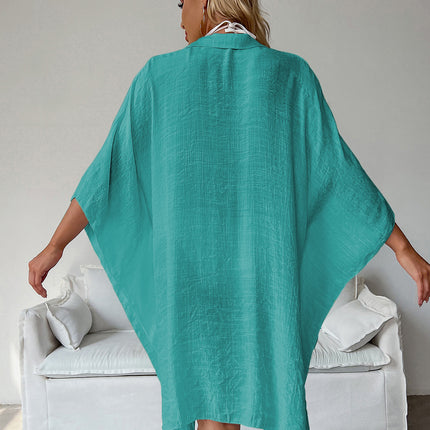 Lake Green Summer Beach Cover-Up- Bamboo Cotton Sun Protection Cardigan
