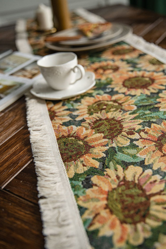 2 PCS Sunflower Table Runner with Fringe – product detail