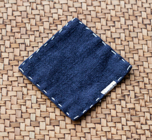 Navy Blue Chinese Style Linen Coasters