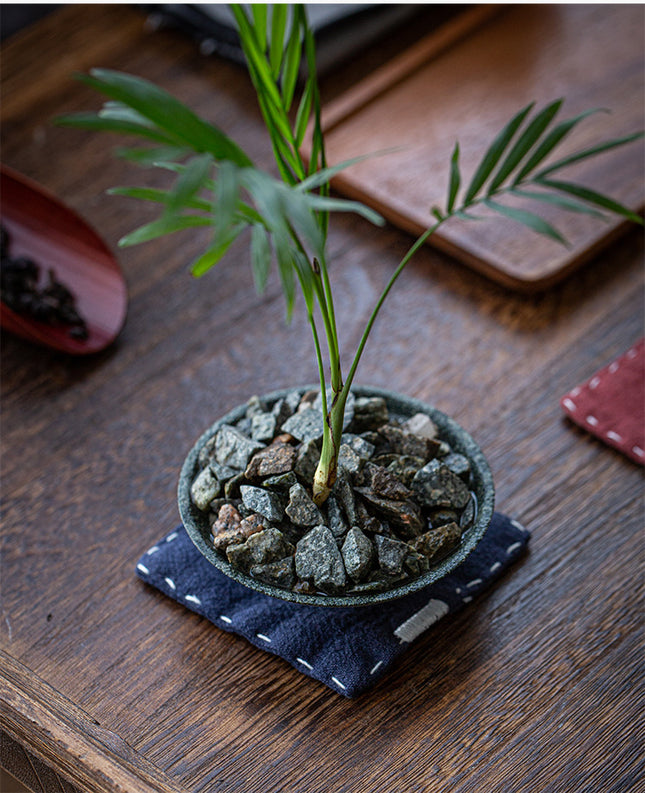 Navy Blue Chinese Style Linen Coasters – product detail