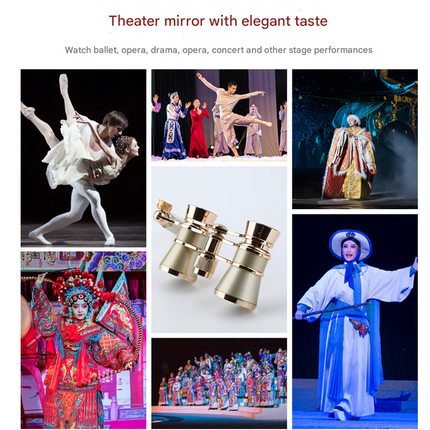 Black Elegant Theatre Binoculars - Portable & Stylish Handheld Opera Glasses (Focal length: 100mm)