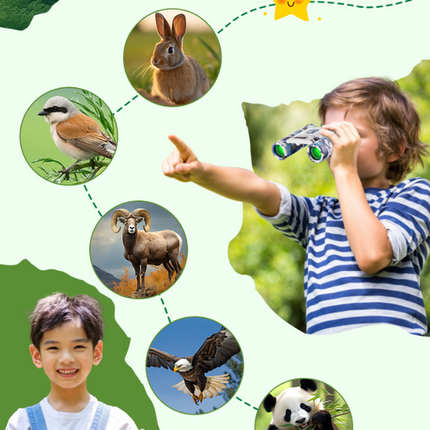 Pinkish White Mini Pocket Binoculars - 8x21 High Power Colorful Binoculars for Kids