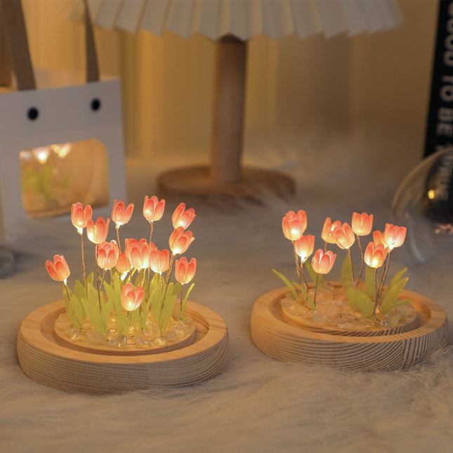 (Ten Pink Tulips) Glowing Tulip Dome Lamp – product detail
