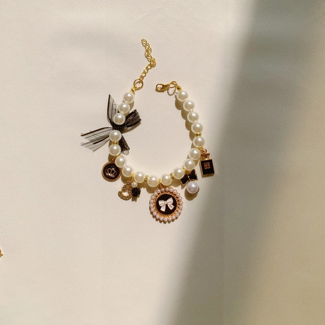 Black 4-PCS Pearl Charm Pet Necklace – product detail