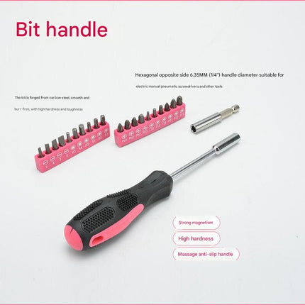 39-Piece Home Tool Kit - Pink Carbon Steel Hardware Set