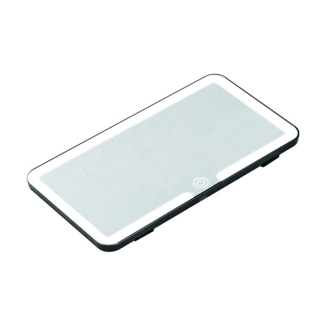 Black Single button Car Sun Visor Makeup Mirror with LED Light