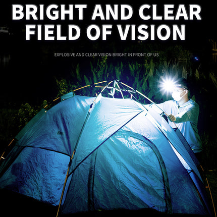 Black Rechargeable LED Headlight -  Cap Light, Long Lasting Camping Light