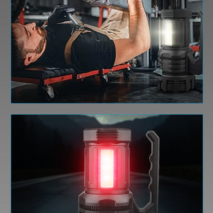 Black LED Searchlight - Rechargeable Handheld Spotlight, 500m Range, Long Lasting