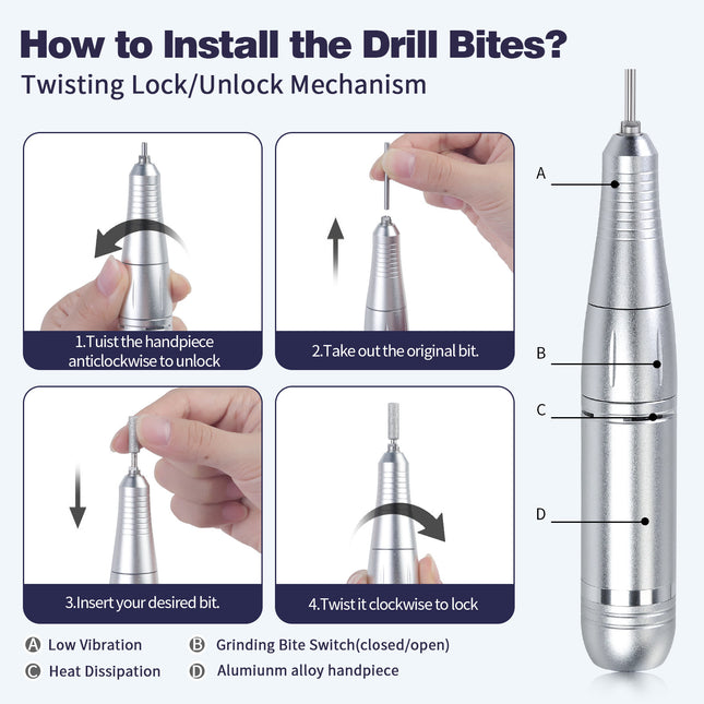 Purple High Speed Portable Nail Drill Set – product detail