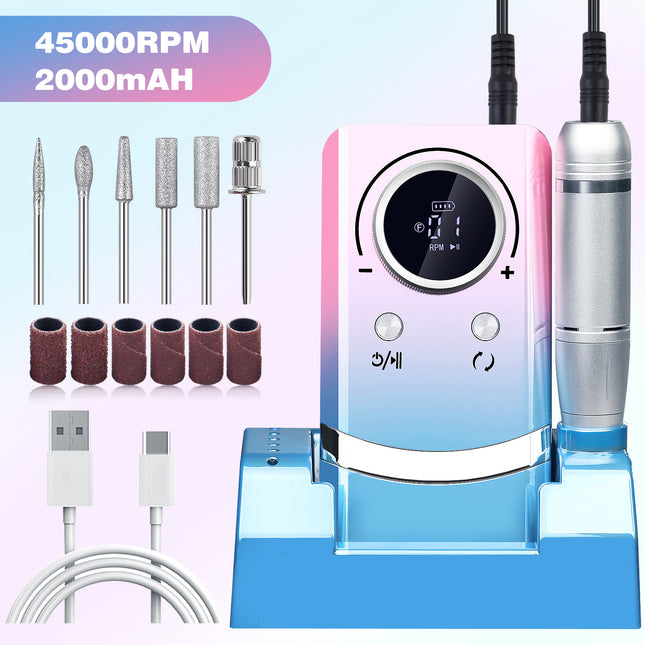 Pink Plus Blue Portable Electric Nail Drill