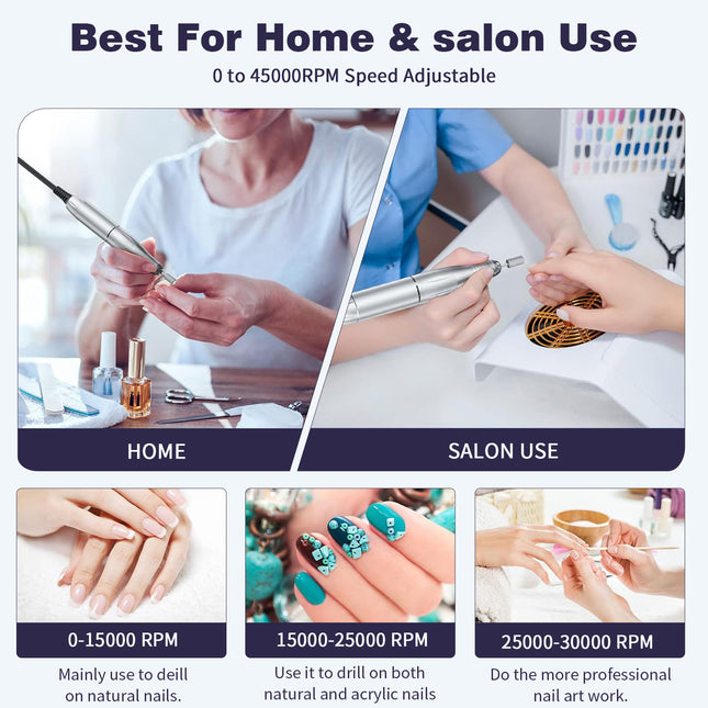 Pink Plus Blue Portable Electric Nail Drill – product detail