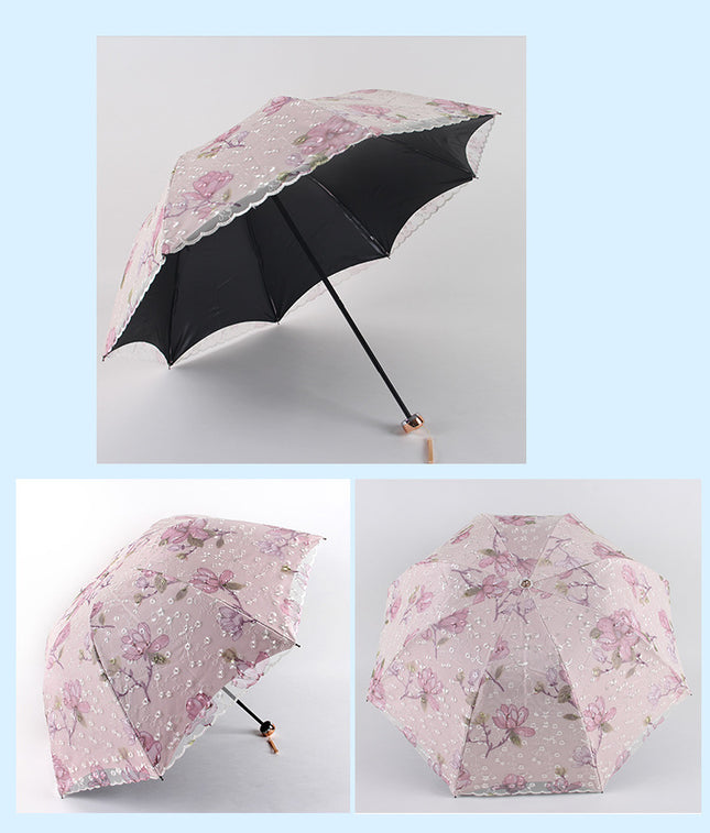 Pink Elegant Lace Parasol – product detail