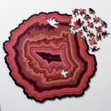 Red Algorithmic Agate Jigsaw Puzzle