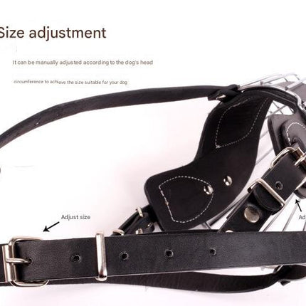 Black Metal Basket Dog Muzzle - Anti-Bite & Anti-Barking - M